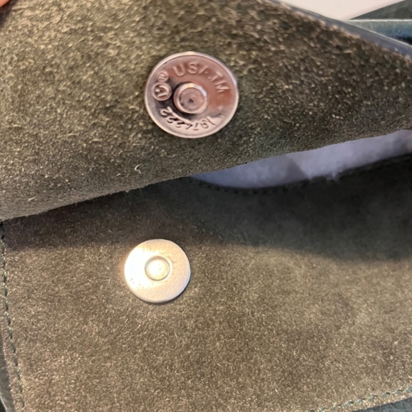 Cromia Leather 🇮🇹 Purse Magnetic Closure Olive Green Satchel Bag Made In Italy - Picture 4 of 16